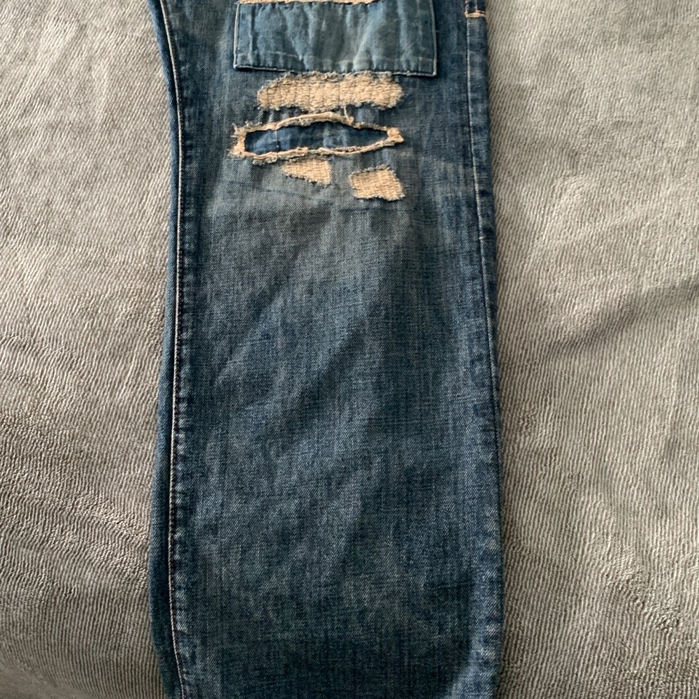 Polo by Ralph Lauren Men’s Blue Patchwork Straight Jeans - Picture 5 of 10